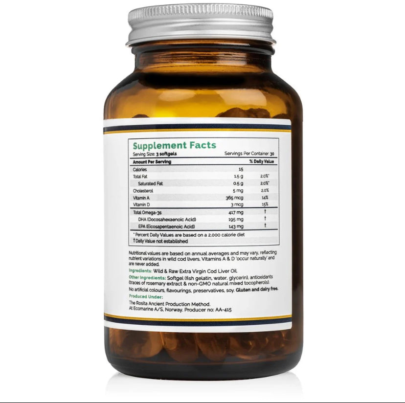 Rosita Extra Virgin Cod Liver Oil Softgels 90ct